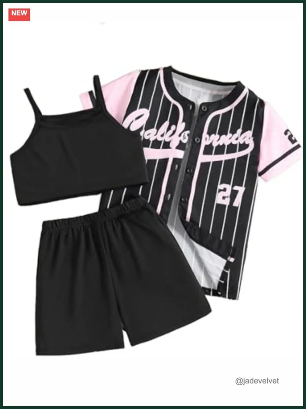 Girls 3 Piece Athletic Outfit Set Graphic Striped Cardigan Tank Top and Shorts